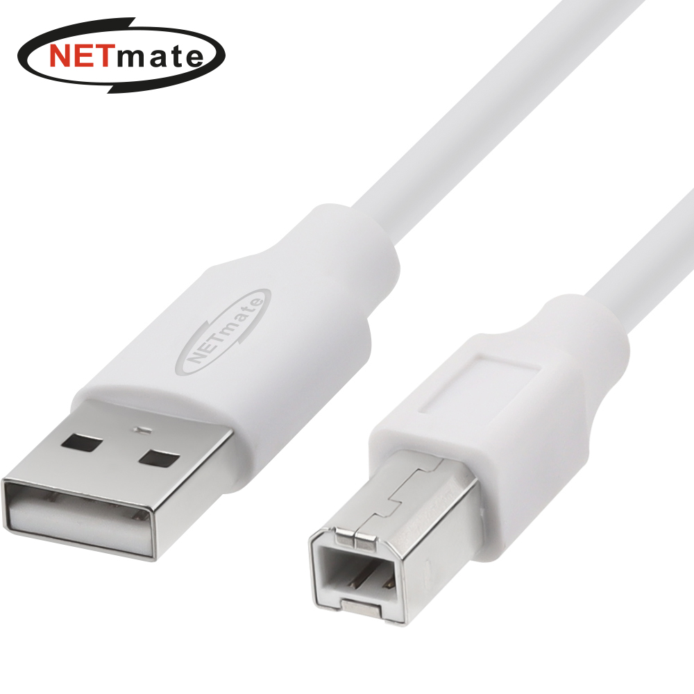 강원전자 넷메이트 USB2.0 AM-BM 케이블 3m (화이트) NM-TUB230