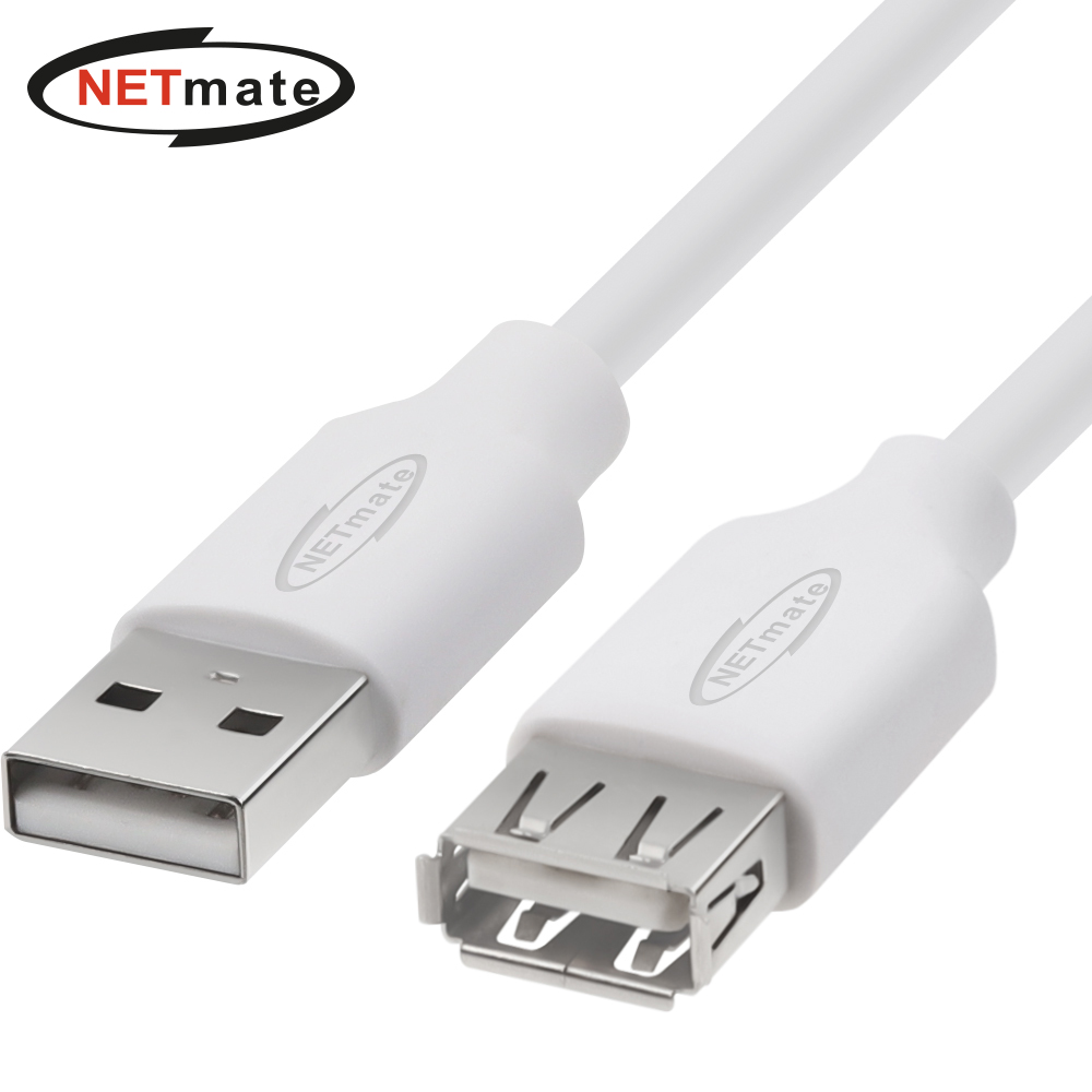 강원전자 넷메이트 USB2.0 연장 AM-AF 케이블 1.8m (화이트) NM-TUF218