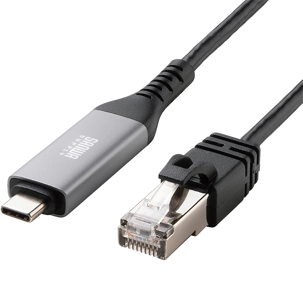 강원전자 산와서플라이 랜케이블 일체형 USB Type C 기가비트 랜카드 (3m) KB-SL6CLAN03BK