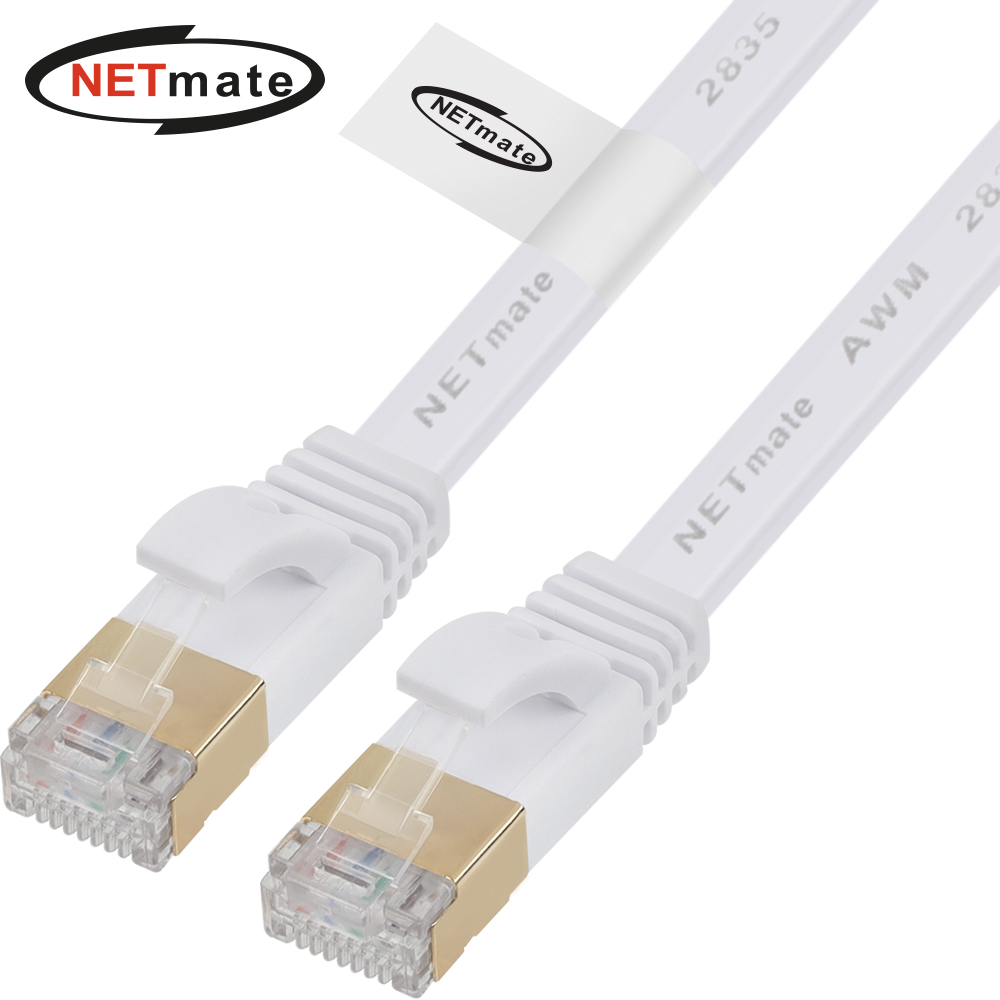 강원전자 넷메이트 CAT.7 STP FLAT 랜 케이블 3m (화이트) NM-UF730W