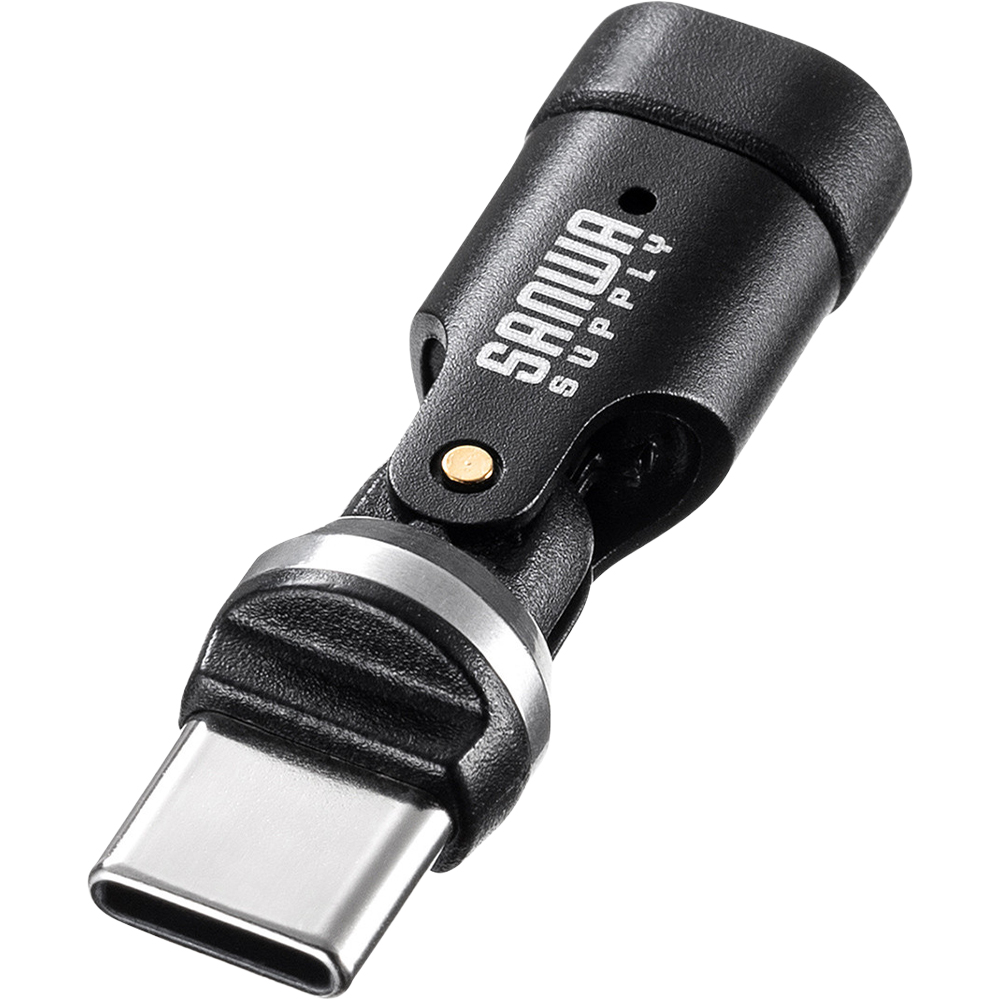강원전자 산와서플라이 USB2.0 CM/CF 회전 젠더 AD-USB34CCFBK