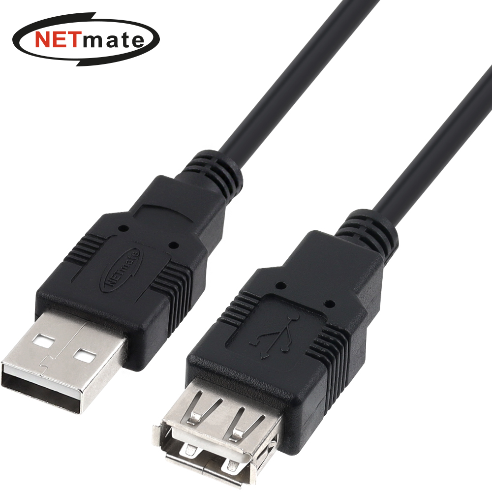 강원전자 넷메이트 USB2.0 연장 AM-AF 케이블 0.5m (블랙) NMC-UF205BK