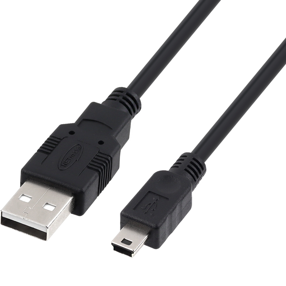 강원전자 넷메이트 USB2.0 AM-Mini 5핀 케이블 1m (블랙) NMC-UM210BK