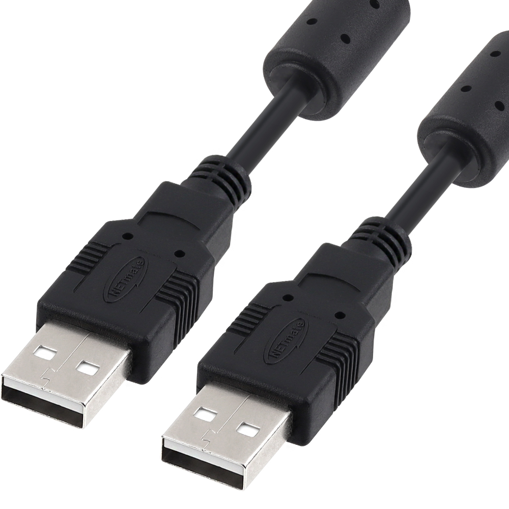 강원전자 넷메이트 USB2.0 AM-AM 케이블 0.5m (블랙/노이즈필터) NMC-UA205C