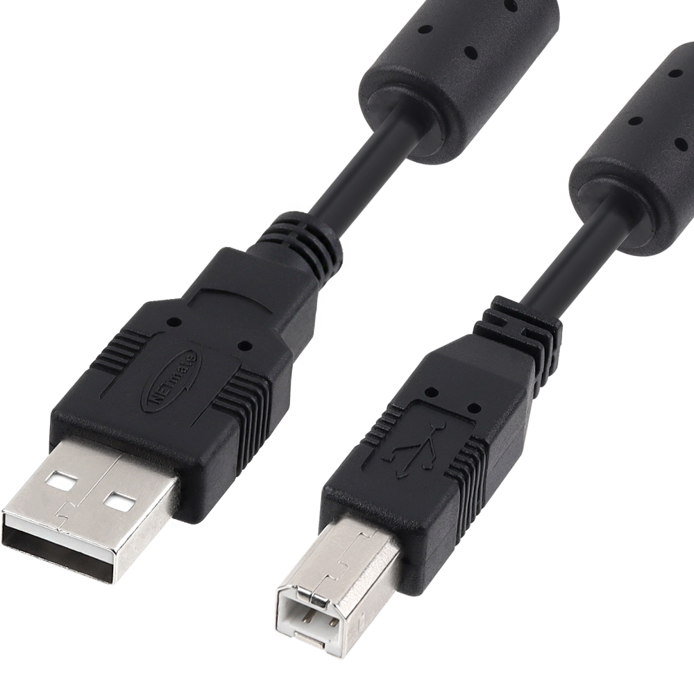 강원전자 넷메이트 USB2.0 AM-BM 케이블 5m (블랙/노이즈필터) NMC-UB250C