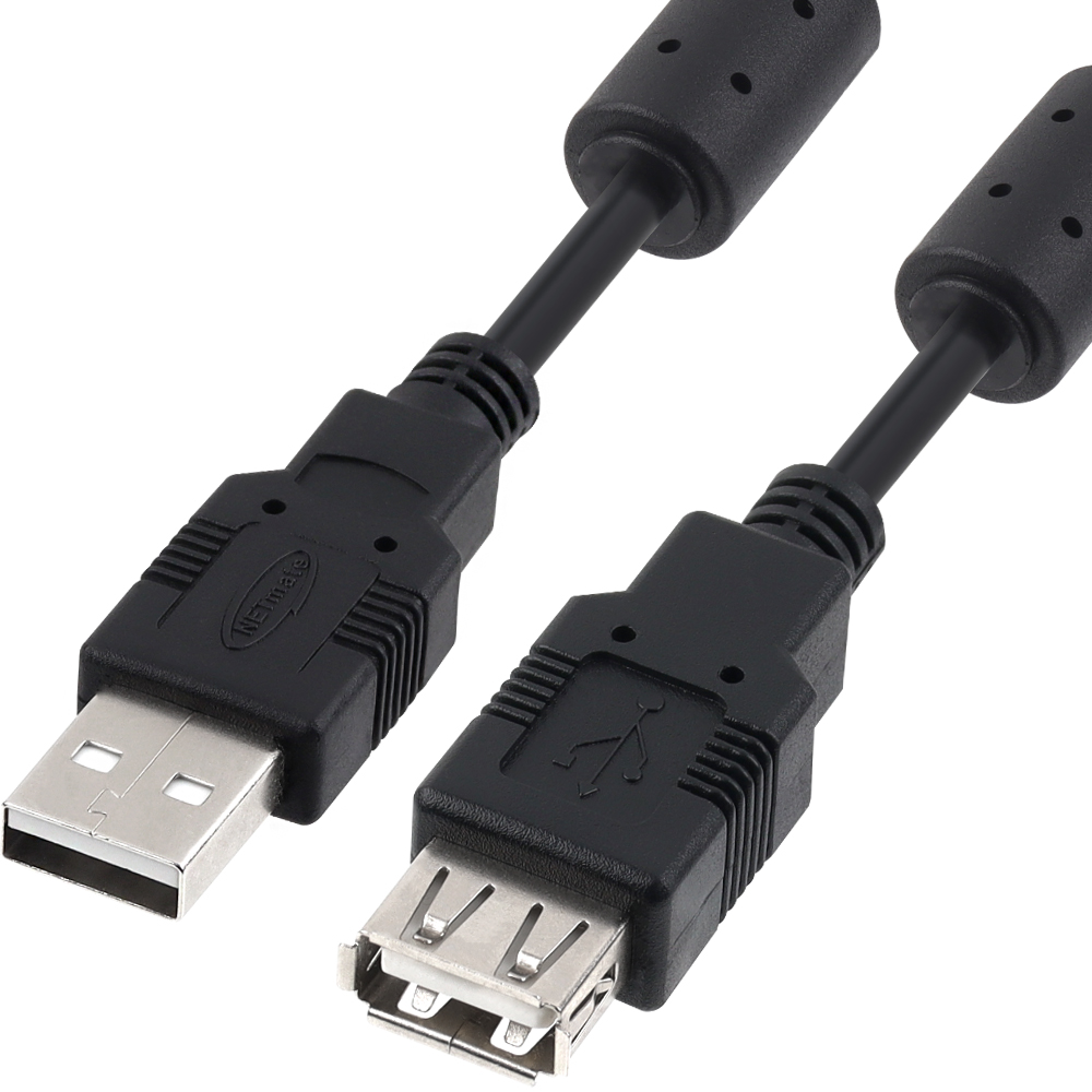강원전자 넷메이트 USB2.0 연장 AM-AF 케이블 1.8m (블랙/노이즈필터) NMC-UF218C