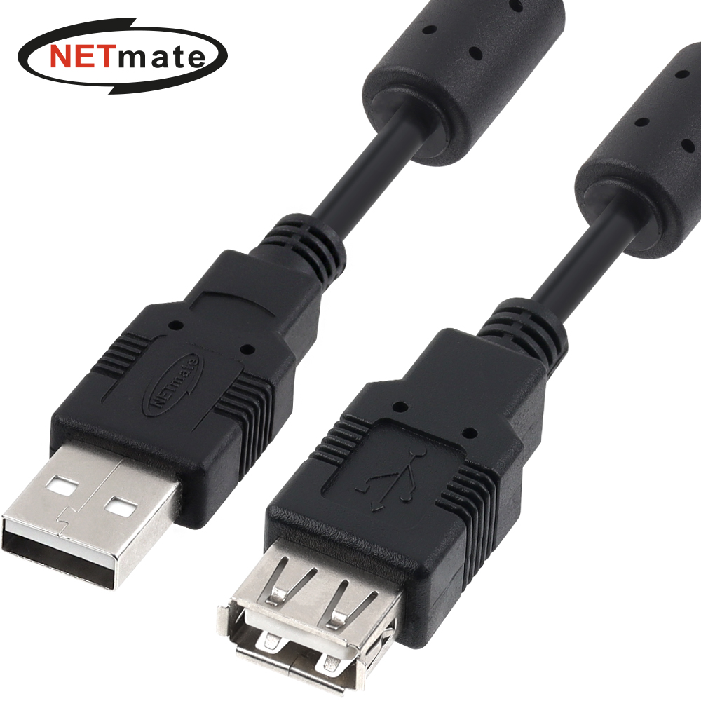 강원전자 넷메이트 USB2.0 연장 AM-AF 케이블 5m (블랙/노이즈필터) NMC-UF250C