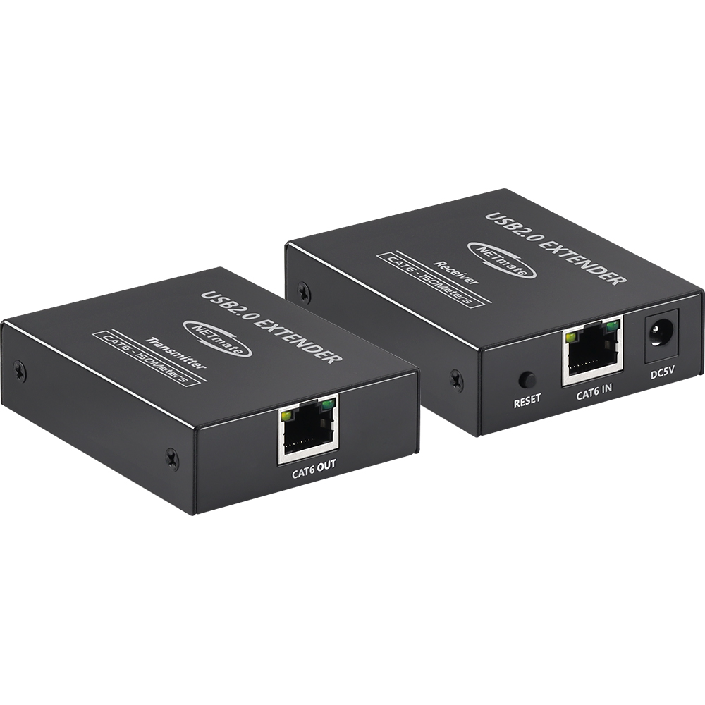 강원전자 넷메이트 USB2.0 4포트 익스텐더(RJ-45/150m, 전원 아답터 포함) NM-UBR24