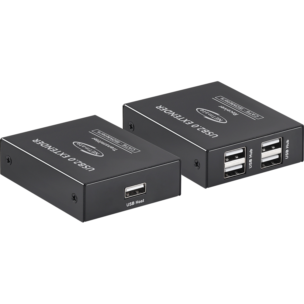 강원전자 넷메이트 USB2.0 4포트 익스텐더(RJ-45/150m, 전원 아답터 포함) NM-UBR24