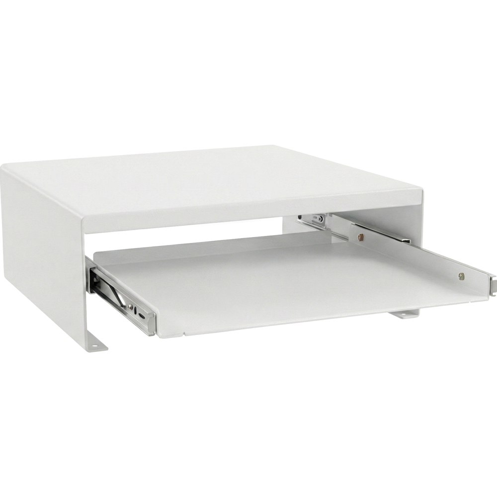 강원전자 넷메이트 다용도 2단 슬라이딩 메탈 받침대, 400x260x125mm 화이트 NM-AM400WB