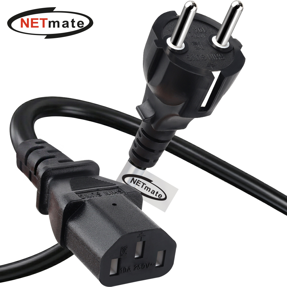 강원전자 넷메이트 3구 AC 파워코드 전원케이블 5m, 일자형 블랙 NMP-SPC050BS