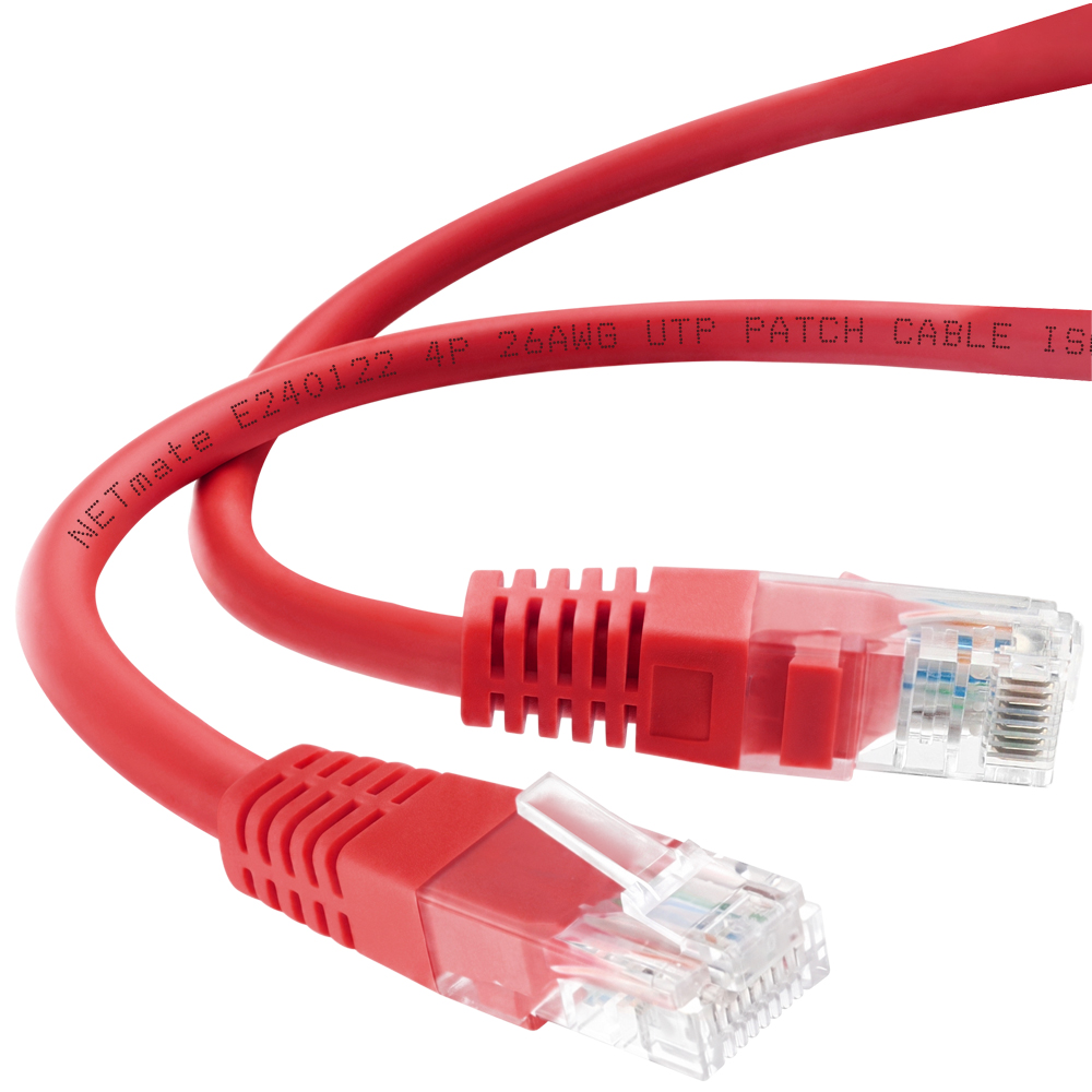 강원전자 넷메이트 CAT.5E UTP 랜 케이블 0.3m, 레드 NMC-U5003R