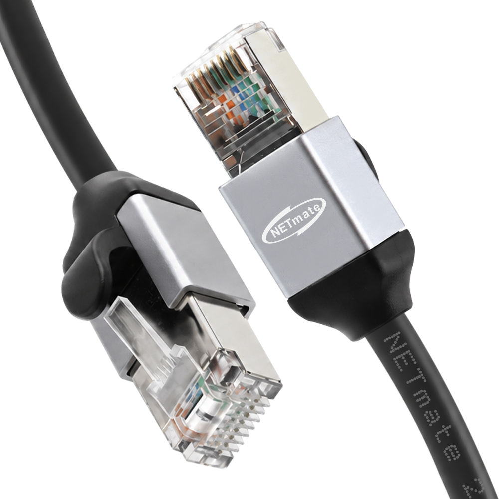 강원전자 넷메이트 CAT.8 SSTP Metal 랜 케이블 1m NM-C8M01