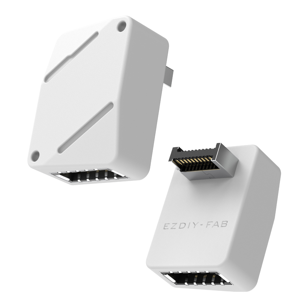 강원전자 넷메이트 USB3.2 Gen2 Type E 변환 어댑터, 화이트 RVS 90도 [EZDIY-FAB] NM-DPC2653