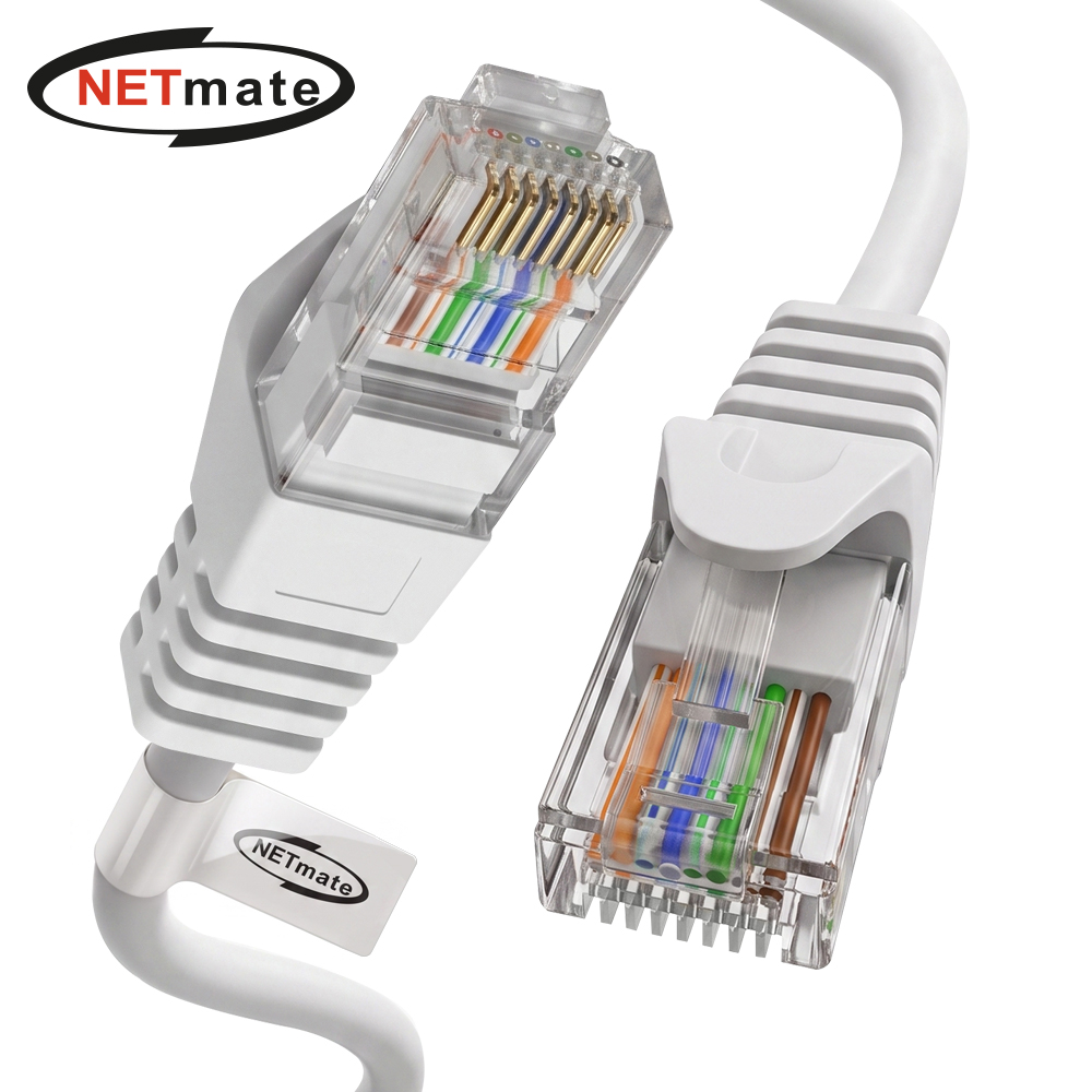 강원전자 넷메이트 CAT.6 UTP 랜 케이블 1m (화이트) NM-TC601