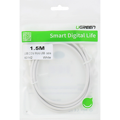 Ugreen U-60142 USB2.0 마이크로 5핀 케이블 1.5m (화이트)