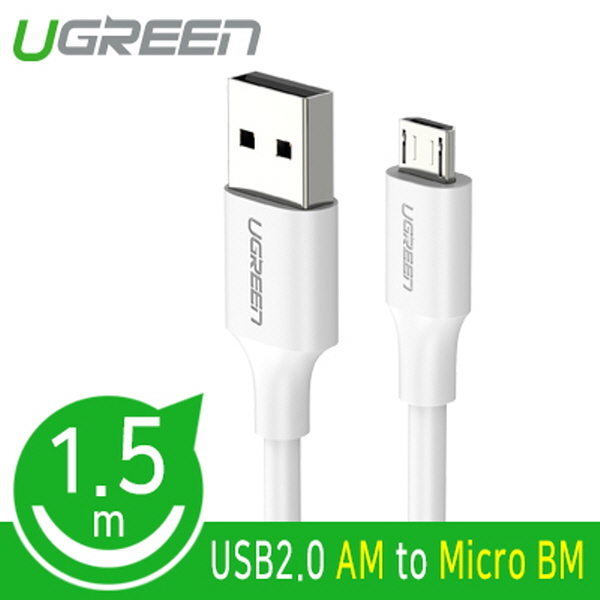 Ugreen U-60142 USB2.0 마이크로 5핀 케이블 1.5m (화이트)