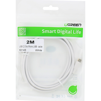 Ugreen U-60143 USB2.0 마이크로 5핀 케이블 2m (화이트)