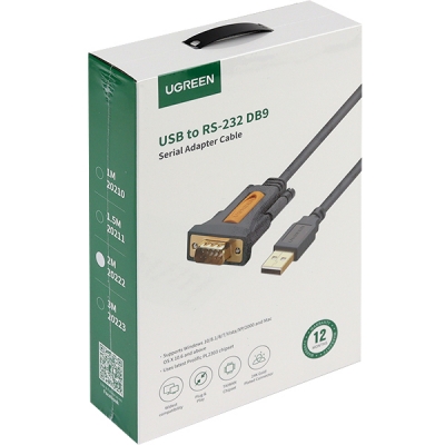 Ugreen U-20222 USB2.0 to RS232 시리얼 컨버터(Prolific/2m)
