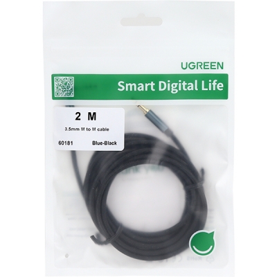 Ugreen U-60181 스테레오 AUX 케이블 2m (90˚꺾임)