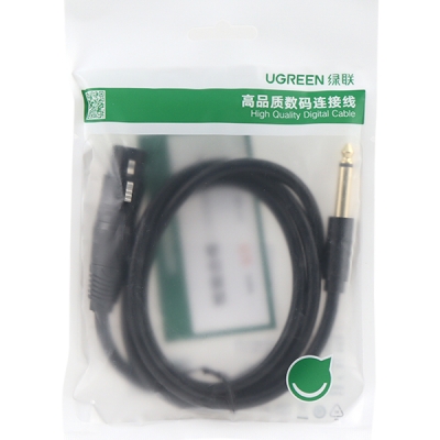 Ugreen U-20717 XLR 캐논(F)-TS(5.5 Mono) 마이크 케이블 1m