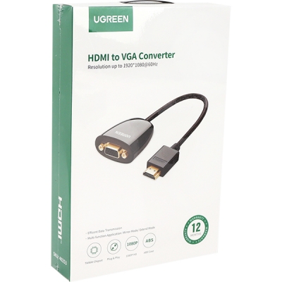 Ugreen U-40253 HDMI to VGA(RGB) 컨버터(케이블 타입/무전원)