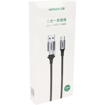 Ugreen U-70416 모바일 2in1 멀티 충전 케이블 1m  (USB2.0&Type C)