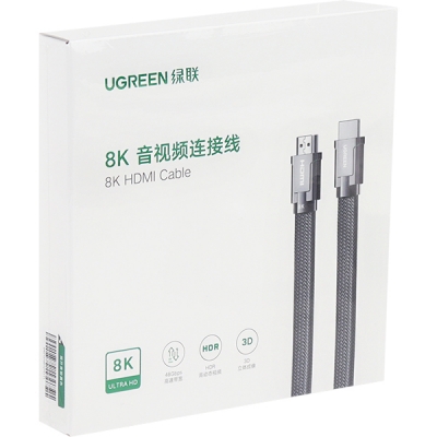 Ugreen U-20227 8K 60Hz HDMI 2.1 패브릭 플랫 케이블 1.5m