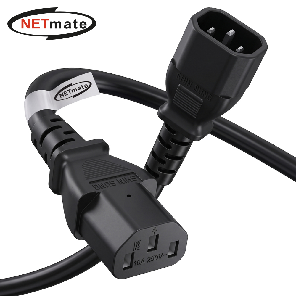 강원전자 넷메이트 AC 파워코드 연장 케이블 3m, 블랙 NMP-SPC030BF