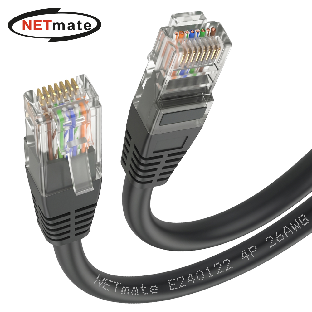 강원전자 넷메이트 CAT.5E UTP 랜 케이블 5m, 블랙 NMC-U505BK