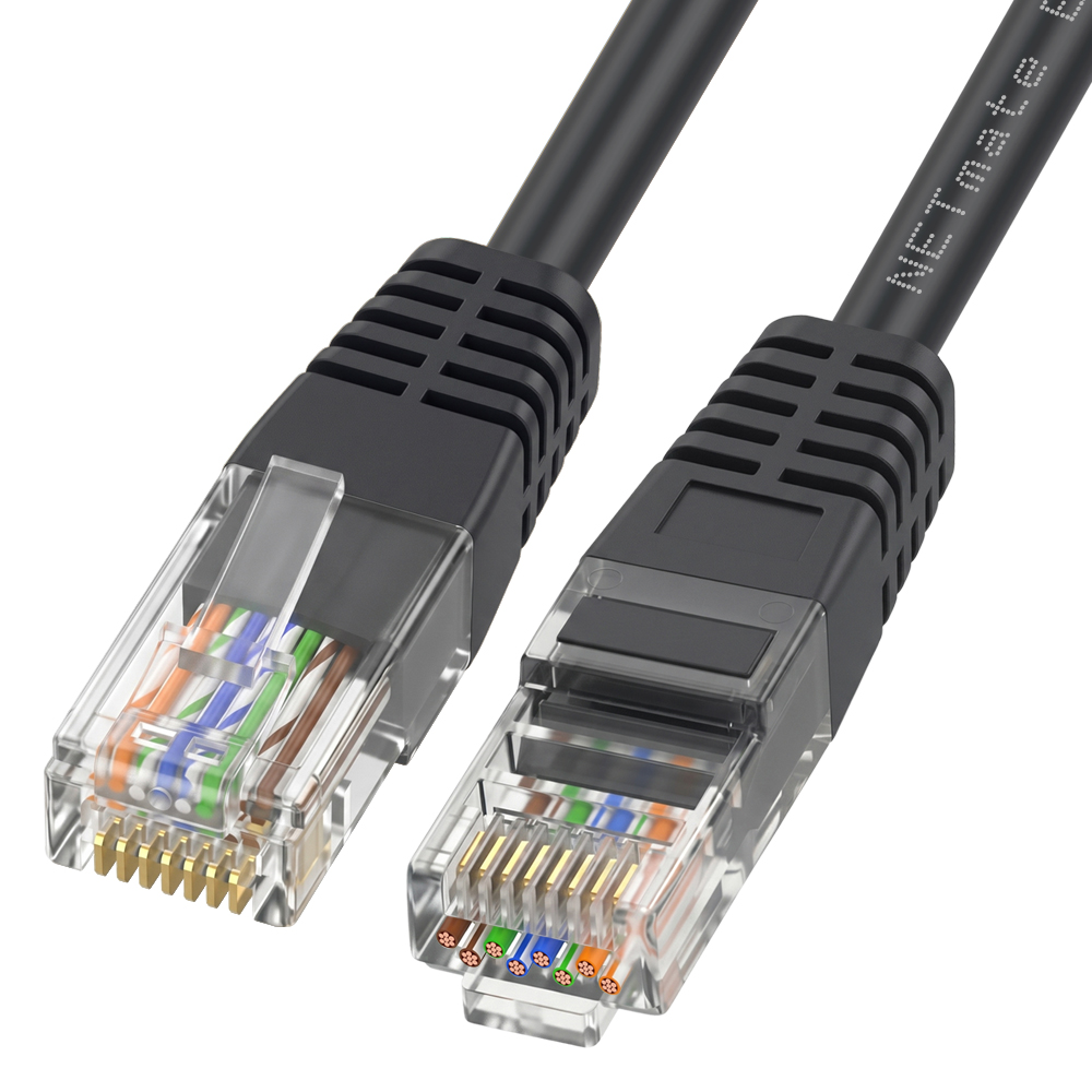 강원전자 넷메이트 CAT.6 UTP 랜 케이블 0.5m, 블랙 NMC-U6005BK