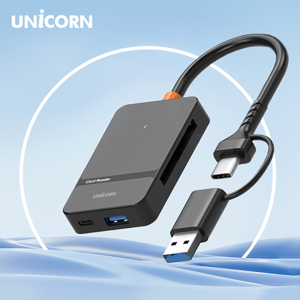 유니콘 USB 6in1 통합멀티카드리더기 USB3.2 Gen1 C&A타입 듀얼컨넥터 XC-6000M