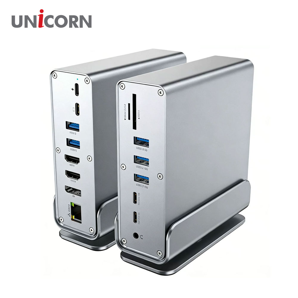 유니콘 C타입 16in1 멀티허브 도킹스테이션 10G 100W 썬더볼트 지원 모니터확장 미러링 TCH-1600M