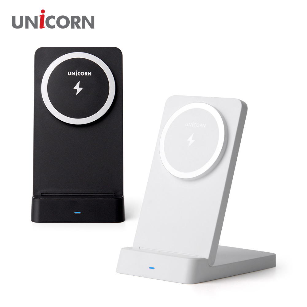 유니콘 맥세이프 무선충전기 15W 접이식 스탠드거치대 PD3.0 QC3.0지원 ZQ-M15W 블랙