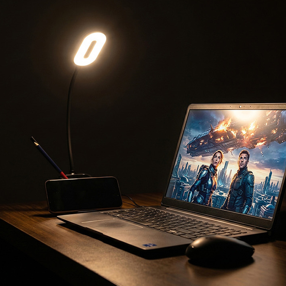 플레이고 A118 블랙 3in1 펜꽂이 LED 고속 무선충전 램프 스탠드
