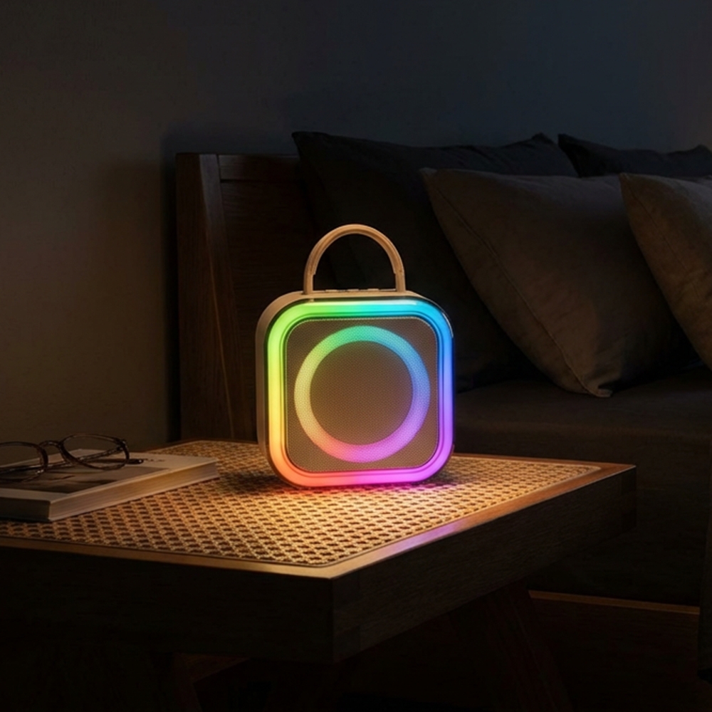 액센 K210 LED 무드라이팅 올인원 휴대용 블루투스 듀엣 노래방 더블 마이크 스피커