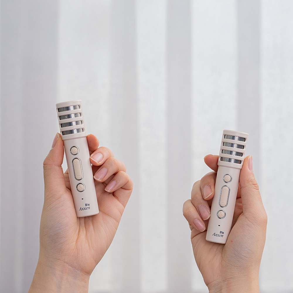 액센 K210 LED 무드라이팅 올인원 휴대용 블루투스 듀엣 노래방 더블 마이크 스피커