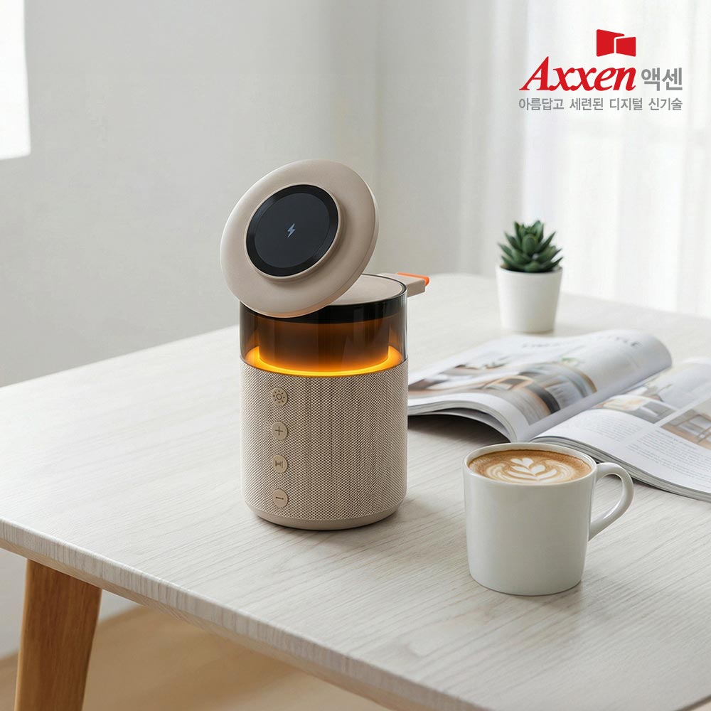 액센 BS54 5in1 올인원 무드등 맥세이프 15W 고속 무선충전 블루투스 스피커