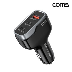 Coms PD 138W 차량용 3포트 고속충전기 QC 초고속 PPS 시가잭