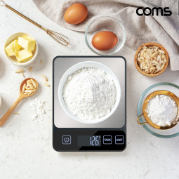 Coms 디지털 주방 저울 1g 단위 측정 영점기능