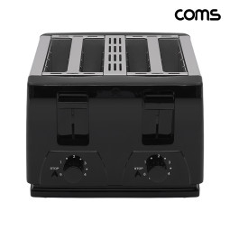Coms 4구 팝업 토스터기 6단계 굽기조절 토스트기 1300W