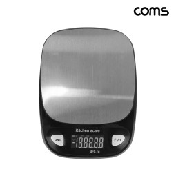 Coms 디지털 주방 저울 1g 단위 측정 영점기능 black