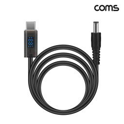 Coms C타입 to DC 20V 5.5x2.1 전원 변환 케이블 1M PD 노트북 충전 전압 디스플레이