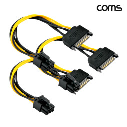 Coms SATA 전원 케이블 20cm SATA PCB to VGA 6P 3개입
