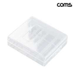 Coms 14500 건전지 케이스 배터리 4개 보관 투명 AA