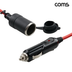 Coms 차량용 시가잭 연장 케이블 1.8M 12V 24V 시가 소켓