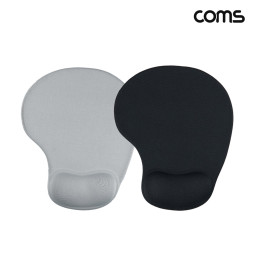 Coms 마우스 패드 손목보호형 Black 1개 White 1개 Set