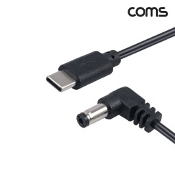 Coms C타입 DC 외경 5.5 내경 2.1 전원 변환케이블 1m 꺾임 PD 충전 12V