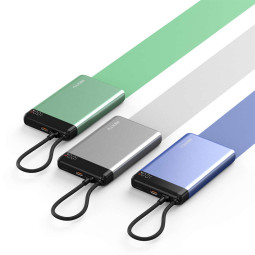 넥스트유 보조배터리 10000mAh 일체형 케이블 1009QPB MINI GR