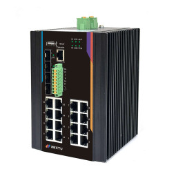 넥스트유 산업용 PoE L2 스위칭허브 16포트 10G SFP POE9968DX